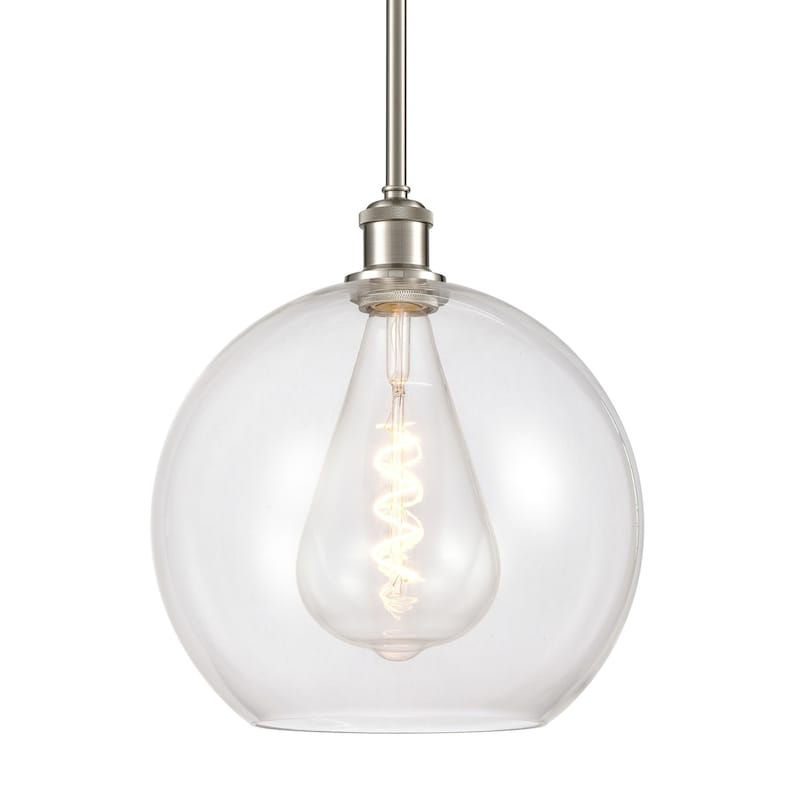 Innovations Lighting 516-1S-14-12 Athens Pendant Athens 12" Wide - Brushed Satin Nickel / Clear