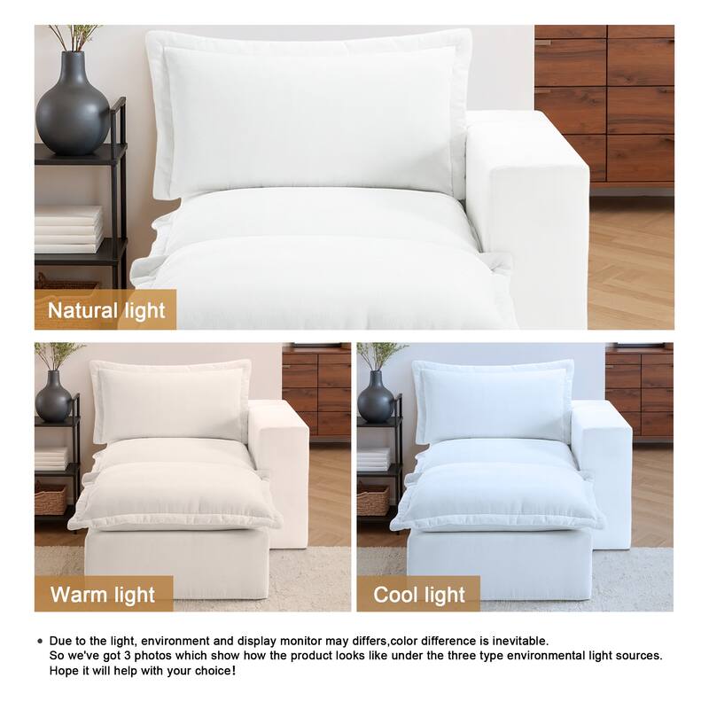 Chenille L-Shaped Modular Sectional Sofa Comfy Cloud Couch For Living Room