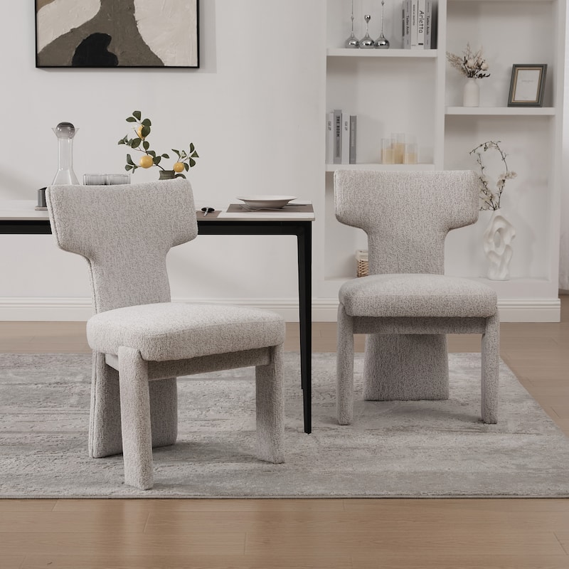Upholstered Chair Beige Dining Chair Side Chair Reception Chair Set of 2 Kitchen Chair Accent Chair