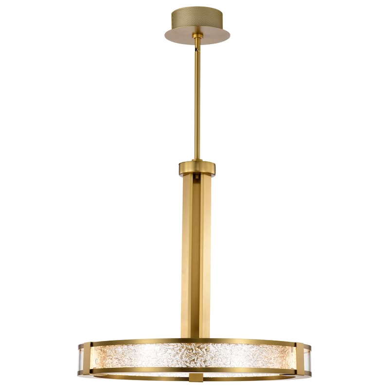Darrow 24 Inch LED Pendant Vintage Brass Textured Acrylic Panels - Vintage Brass