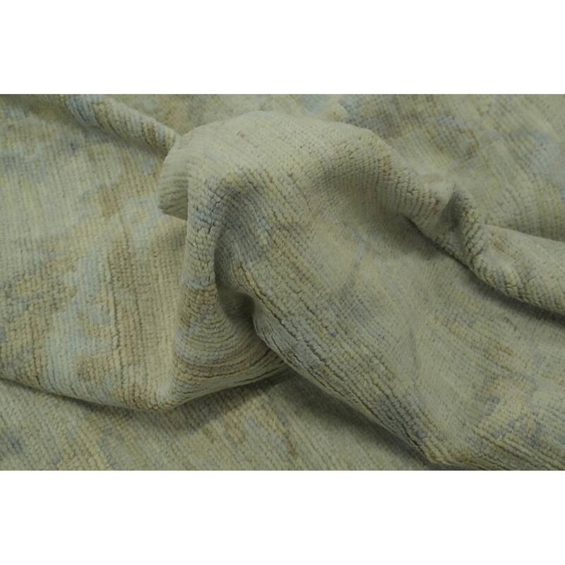 All-Over Floral Oushak Vegetable Dye Area Rug, Floral Geometric Carpet - 11' 7'' X 8' 10''