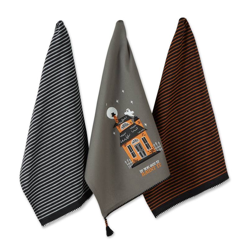 DII Halloween Embellished Dishtowels Set of 3