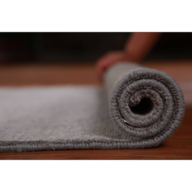 Hand Knotted Oriental 100% Wool Carpet Modern Solid Greys & Charcoal Gabbeh Runner Rug - 10' 0'' X 3' 1''