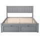 preview thumbnail 13 of 15, Solid Wood Full Size Platform Bed Frame with Under-Bed Drawers, Slats