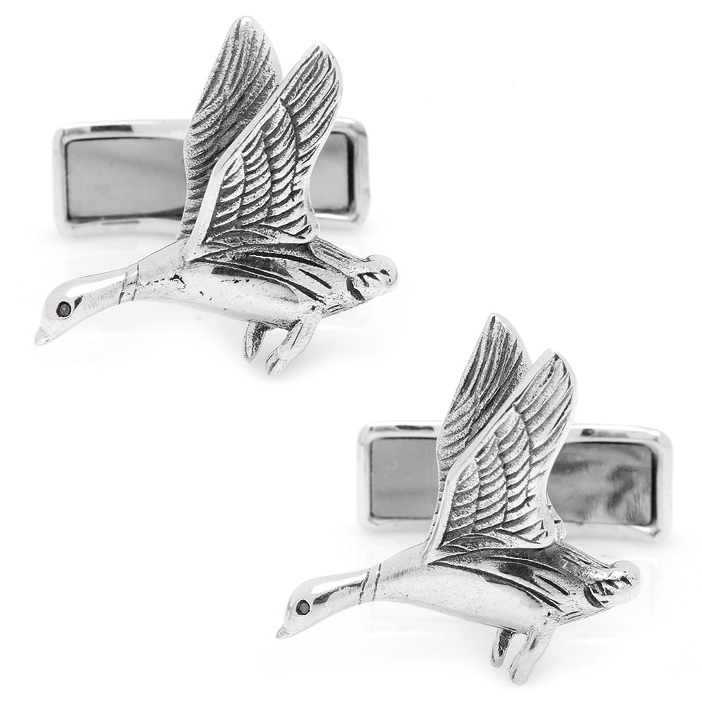 Select Gifts Duck Gold-Tone Square Cufflinks with Engraved Personalised Case