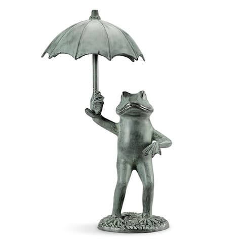 Spi Frog With Umbrella Garden Spit - 30 X 17 X 14 inches