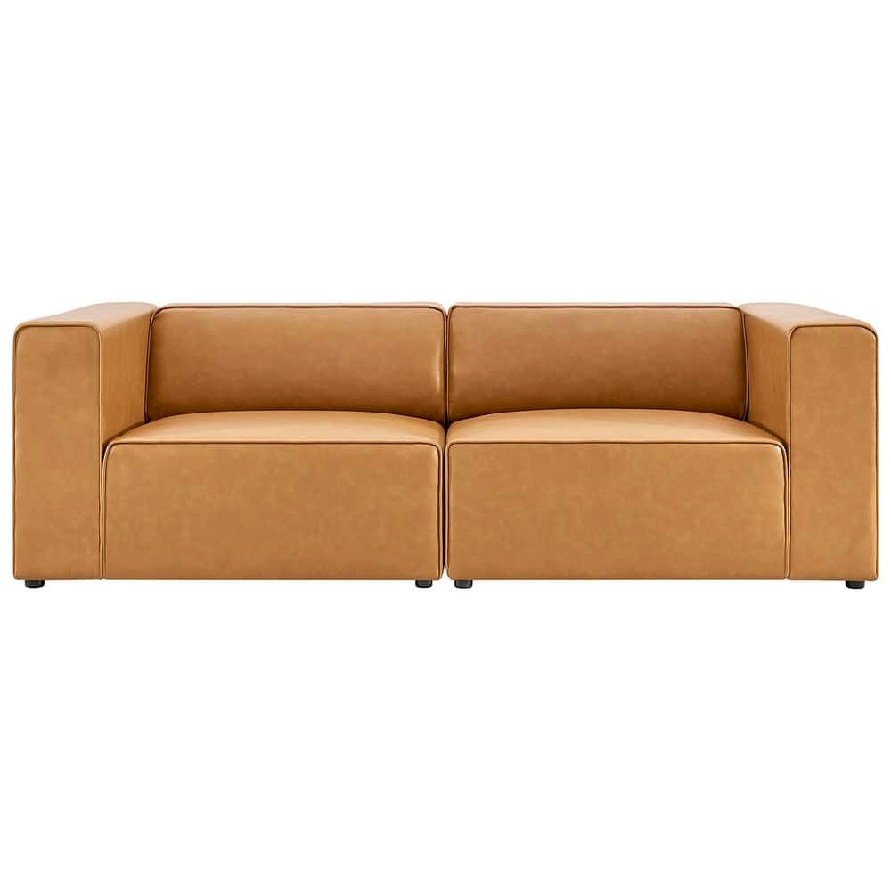 Mingle Vegan Leather 2-Piece Sectional Sofa Loveseat
