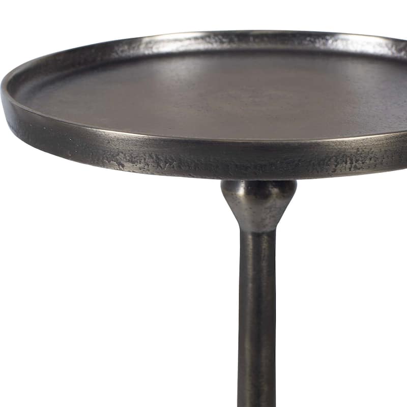 Copper Grove Dark Bronze Travertine Iron Round Accent Table