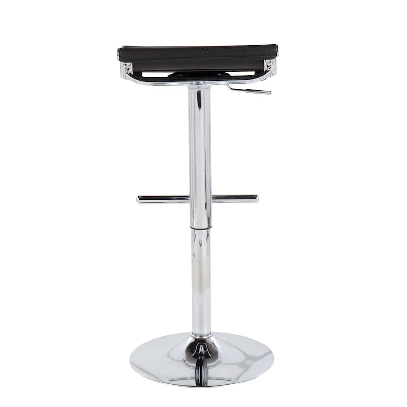 Lumisource Mirage Ale Adjustable Bar Stool in Chrome and Silver Mesh - 18"Lx16"Wx26.25-35"H