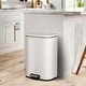 preview thumbnail 22 of 48, Fingerprint-Proof Commercial Trash Can, Stainless Steel, Soft-Close Lid, Foot Pedal, Indoor Recycling,for Kitchen/Office 12L - White