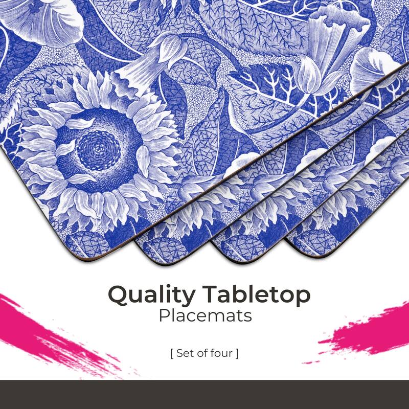 Pimpernel Set of 4 Blue Room Sunflower Placemats - 11.7 in x 15.7 in