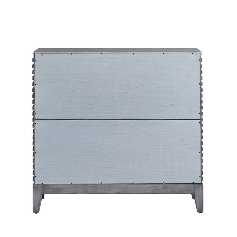 Morden Fort Wood Sideboard Storage Buffet Cabinet with 3D Stripes Doors