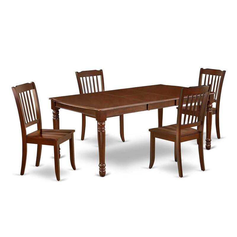 Gothic Glamour Dining Set 5pc Rectangular Table & 4 Chairs 60-78 Inch