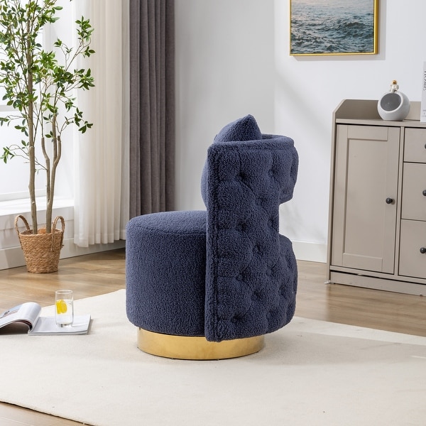 Upholstered Vanity Stool Accent Barrel Chair With Throw Pillow For