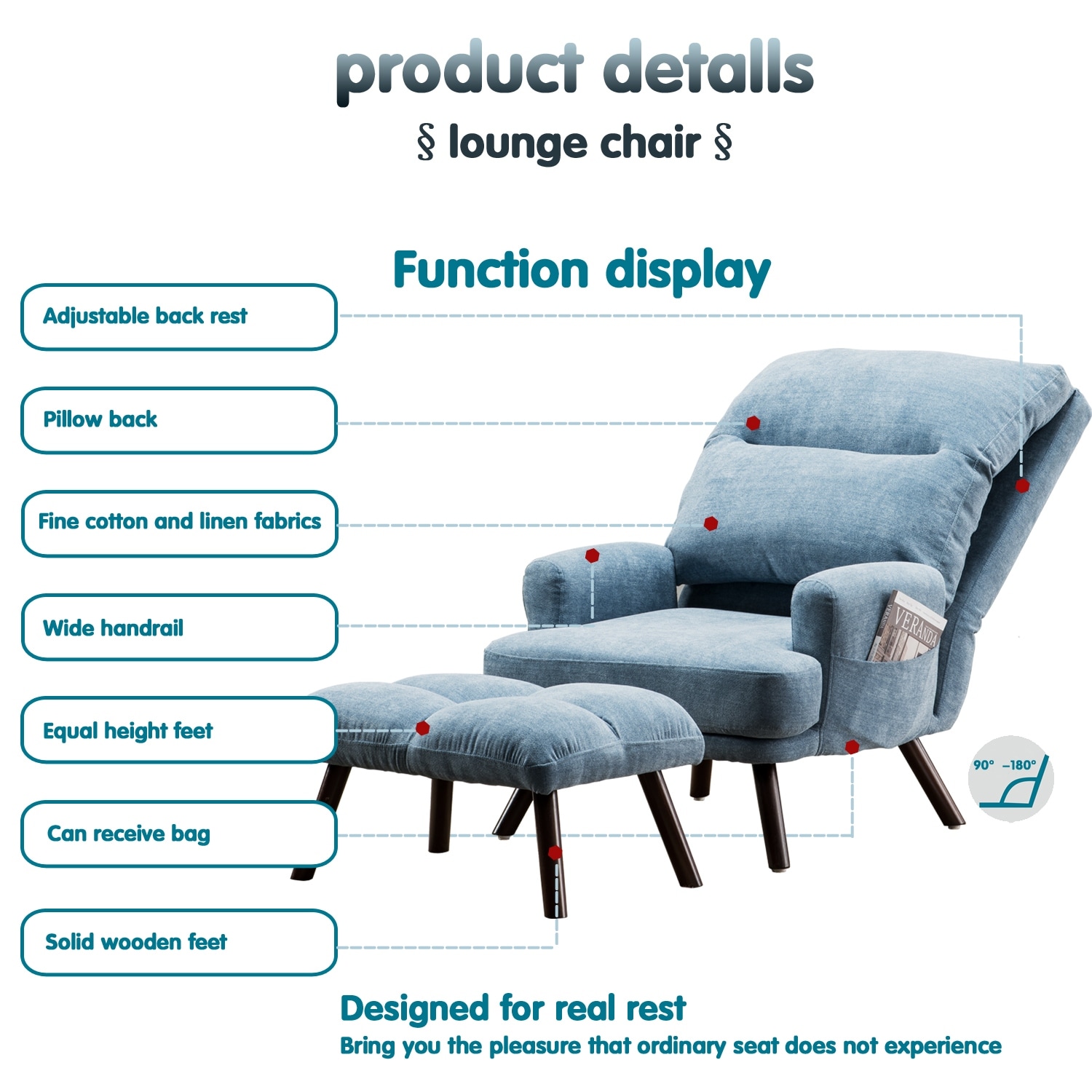 Ovios velvet recliner new arrivals chair with ottoman