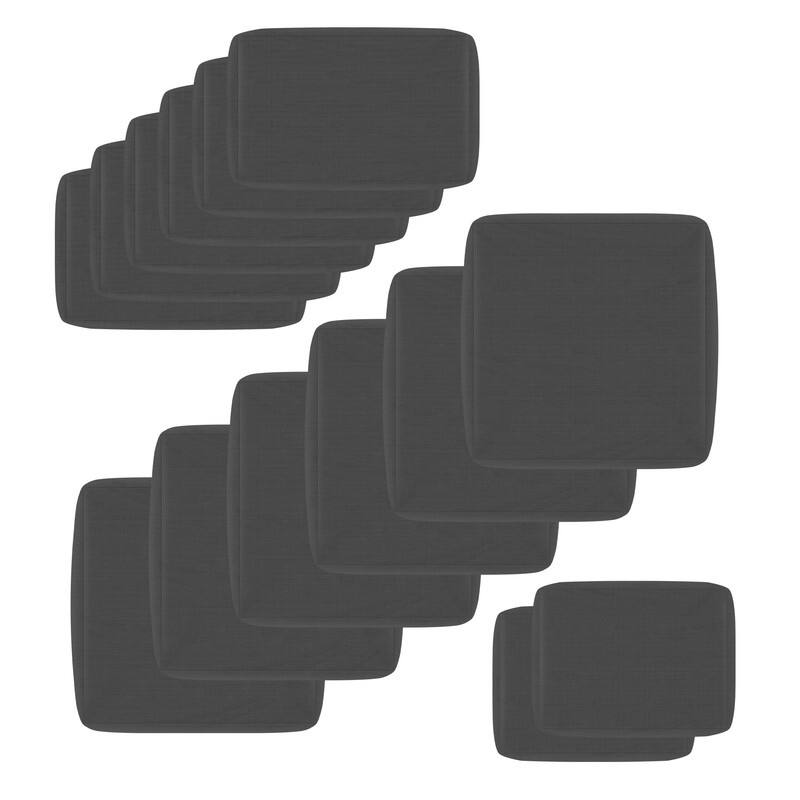 FINCATI Outdoor Cushion Cover Replacement Slipcover, Patio Seat Cover Available in Sizes 25.6" × 25.6"/ 27" × 27" (COVER ONLY!) - 27×27 - Dark Grey-14 PCS