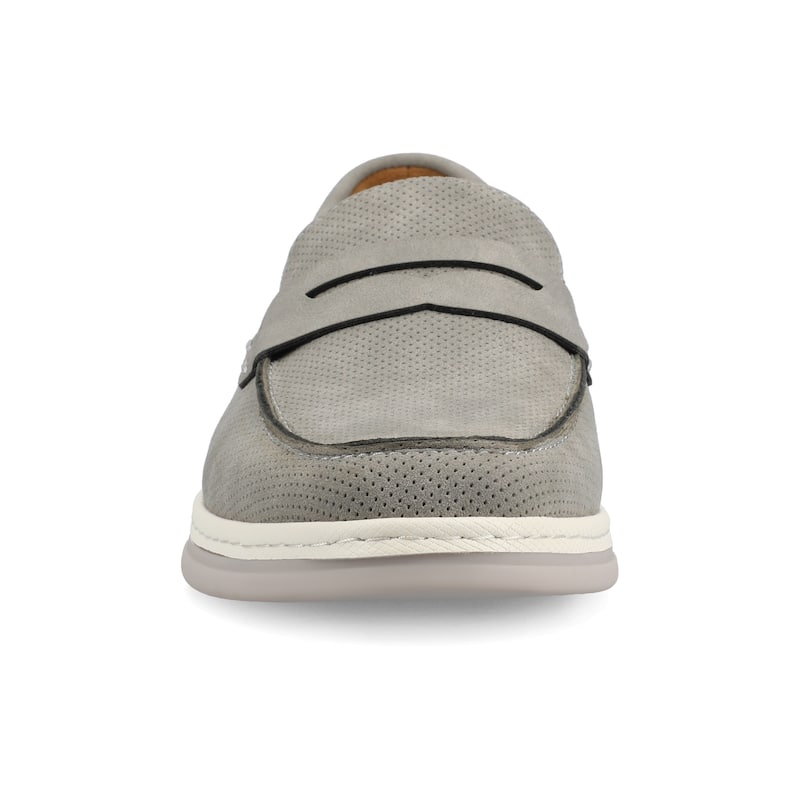 Vance Mens Brantley Casual Slip-on Perforated Penny Loafer - Grey - 9.5