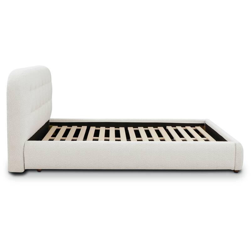 Poly & Bark Ares Queen Bed in Froth White Boucle