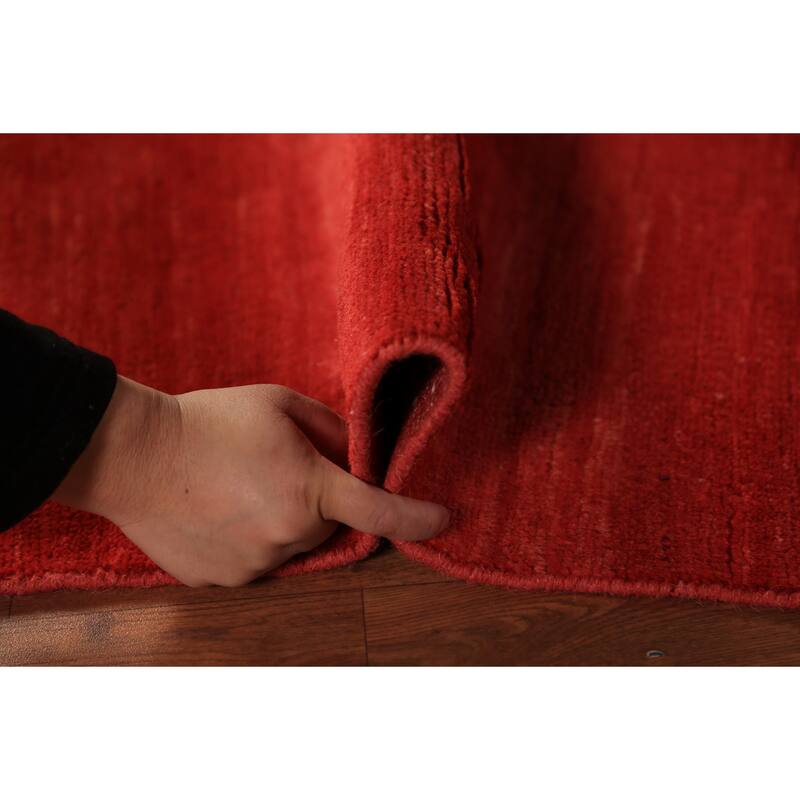 Gabbeh Modern Rug Handmade Oriental Red Wool Carpet - 3'6" x 5'10"