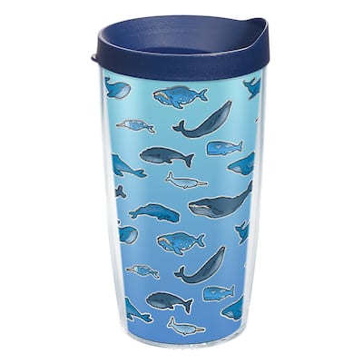 Tervis Whale Tail Made in USA Double Walled Insulated Travel Tumbler, Clear