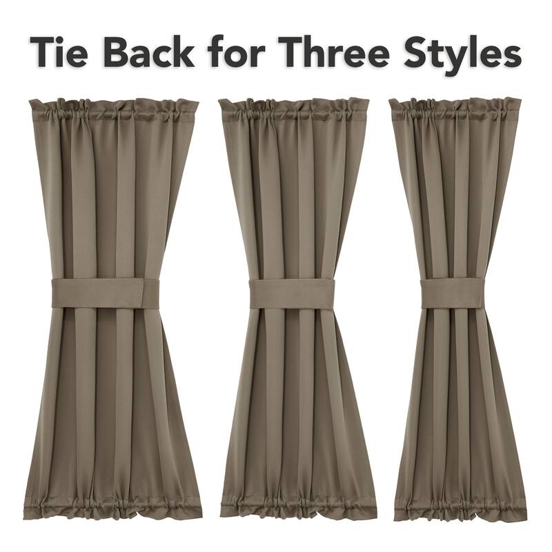 Deconovo French Door Curtain with Rod Pocket and Tieback 1 Panel
