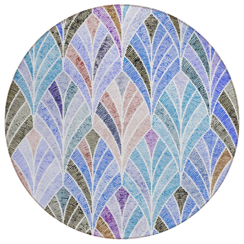 HomeRoots Geometric Transitional Rectangle Outdoor Rug