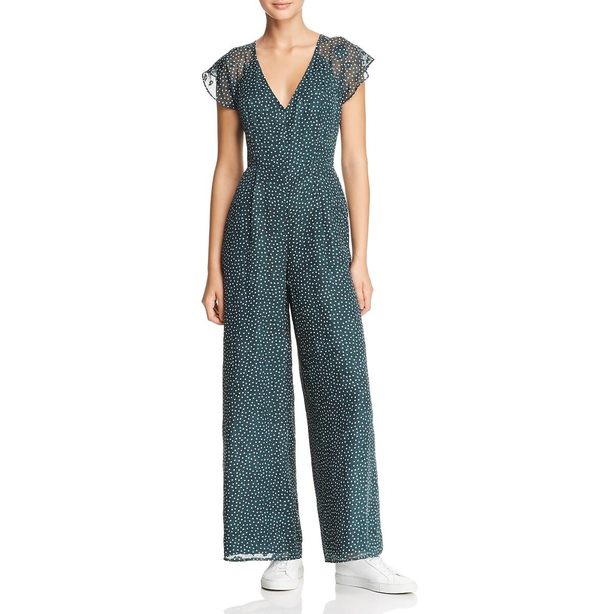 wide leg polka dot jumpsuit