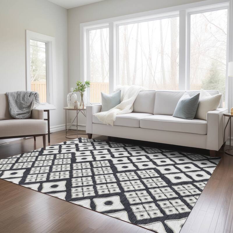 Machine Washable Indoor/ Outdoor Chantille Diamond Rug