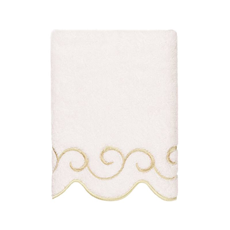 Authentic Hotel and Spa 100% Turkish Cotton SIMPLICITY Scallop Embellished Towel Collection