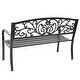 preview thumbnail 3 of 1, Sun-Ray Simply Elegant Metal Park Bench - Black - N/A