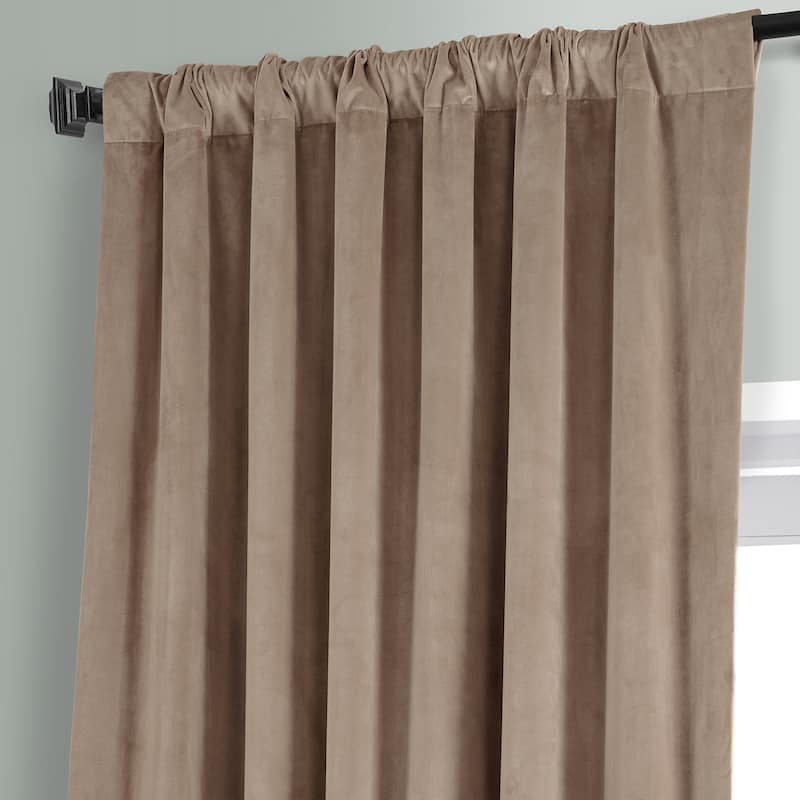 Exclusive Fabrics Signature Plush Velvet Hotel Blackout Curtains (1 Panel) - Luxury Soft Drapery for Light Control & Elegance
