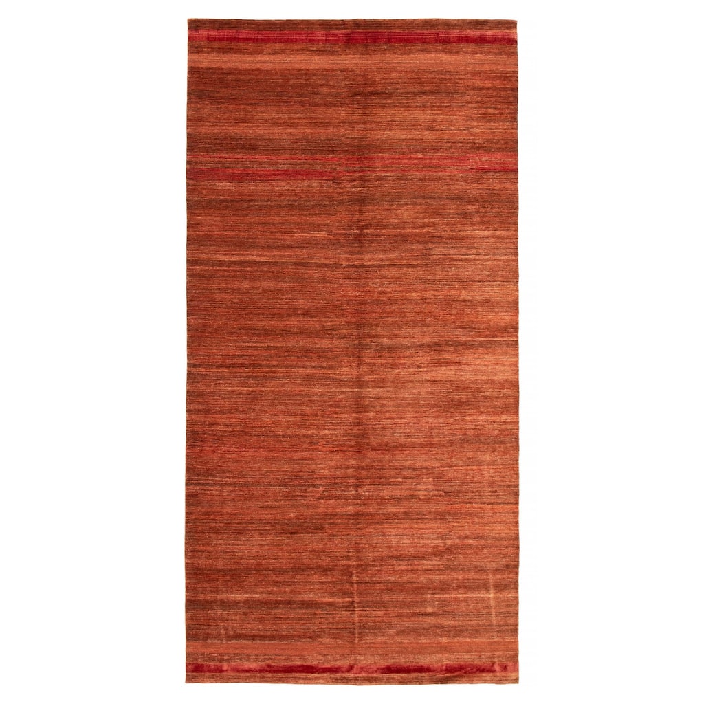 ECARPETGALLERY Hand-knotted Opulence Dark Copper Wool Rug - 6'7 x 13'2