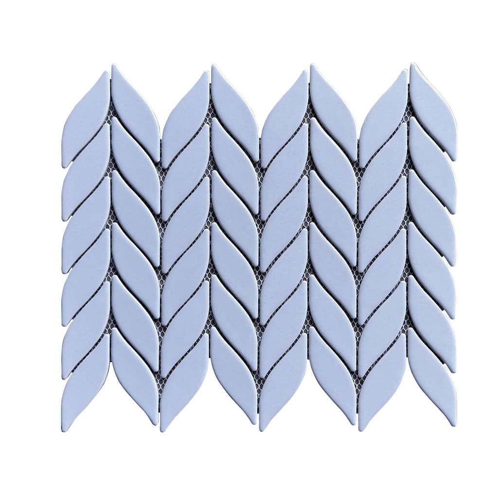 Petal/Leaf Matte Porcelain Mosaic Tile - Wall & Floor Use - 1 Case (15 Sheets)