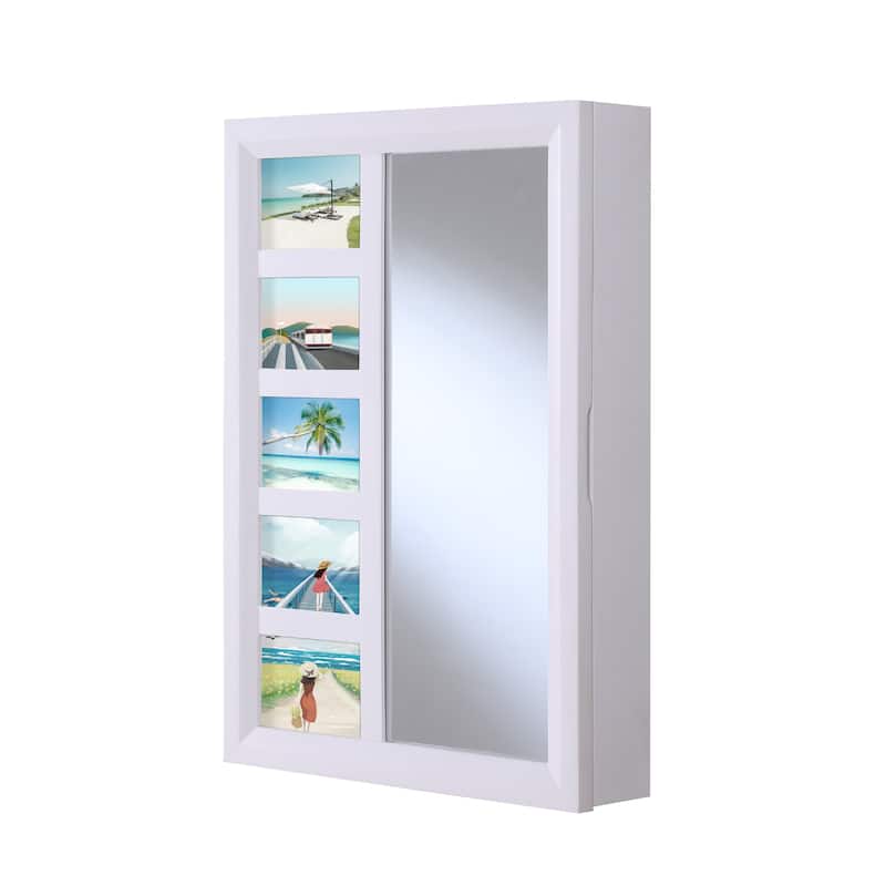 Venice Wall Mount Wood Jewelry Armorie - White