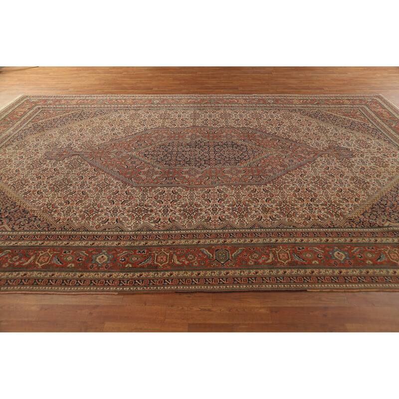 Vegetable Dye Tabriz Persian Area Rug Handmade Wool Carpet - 8'11"x 13'4"