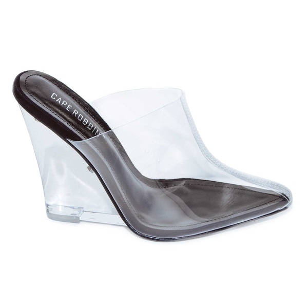 Transparent Lucite Clear Wedge Heel 