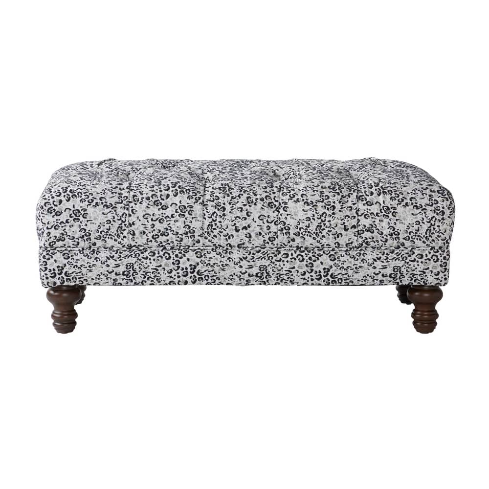 Roundhill Furniture Charbilia Fabric Tufted Cocktail Ottoman