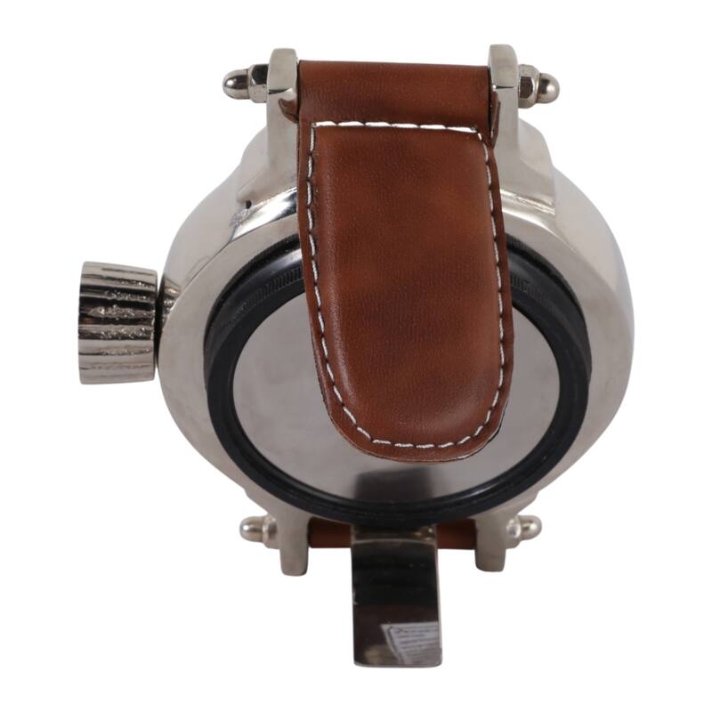 Aluminum Faux Leather Clock Modern Accents Featuring Sleek Design