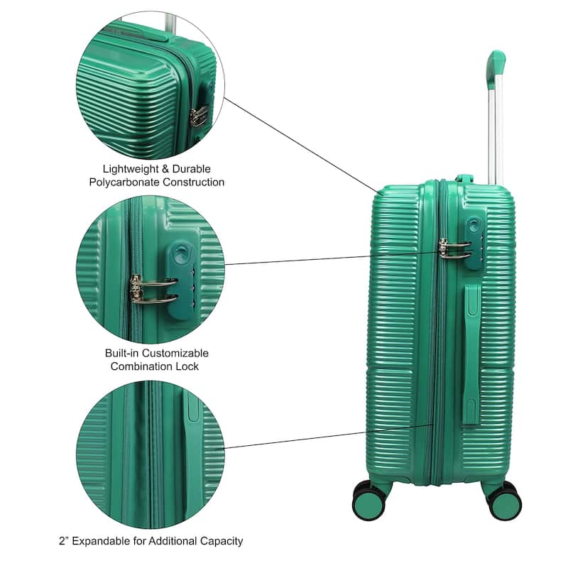 World Traveler 2-Piece Carry-on Vanity Trunk Luggage Set