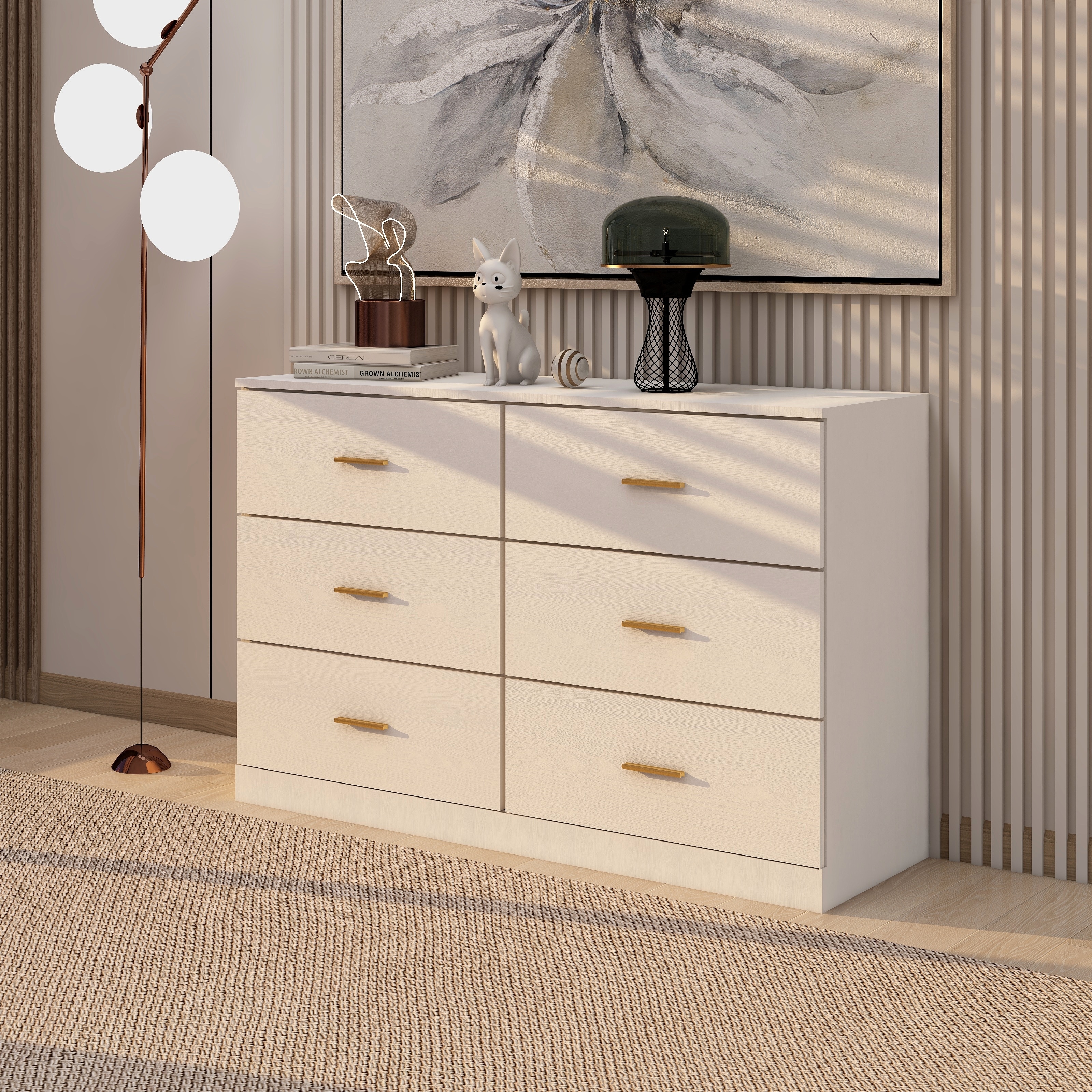 White gloss wide chest of drawers sales