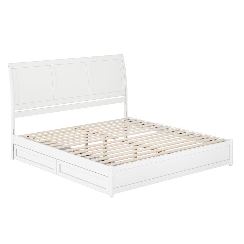 Andorra Platform Bed with Panel Footboard and Storage Drawers