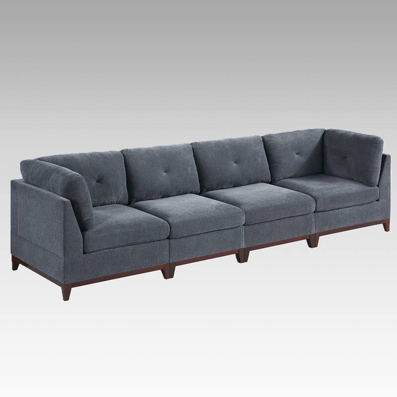 4 Piece Chenille Fabric Modular Sofa