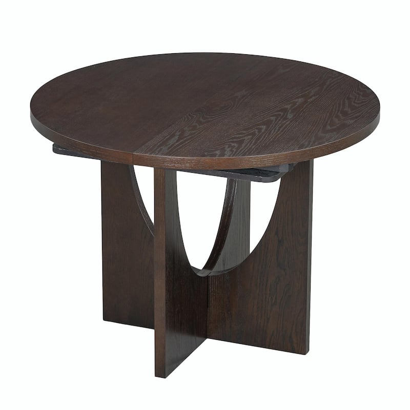 Modern 5-Piece Round Dining Set with 16.2" Removable Leaf