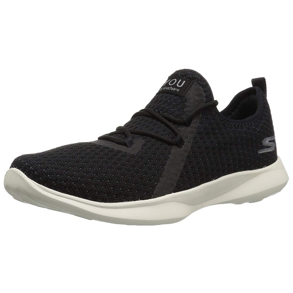ladies black lace up skechers