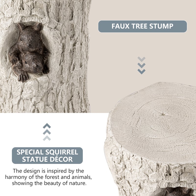 COSIEST Outdoor Antique Accent Stump Stool