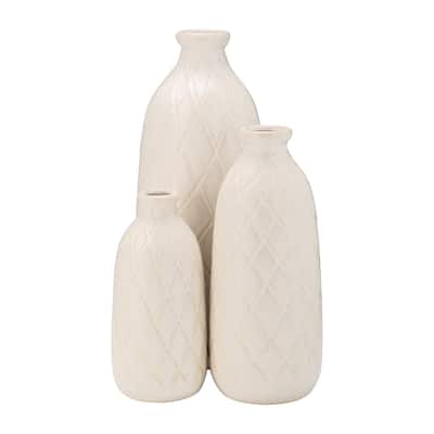 Sagebrook Home Neutral Ceramic Vase