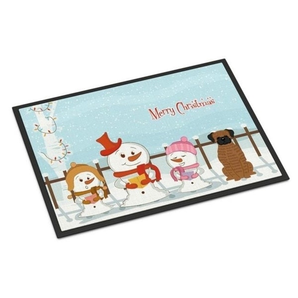 Carolines Treasures BB2448MAT Merry Christmas Carolers Brindle Boxer Indoor or Outdoor Mat 18 x 0.25 x 27 in.