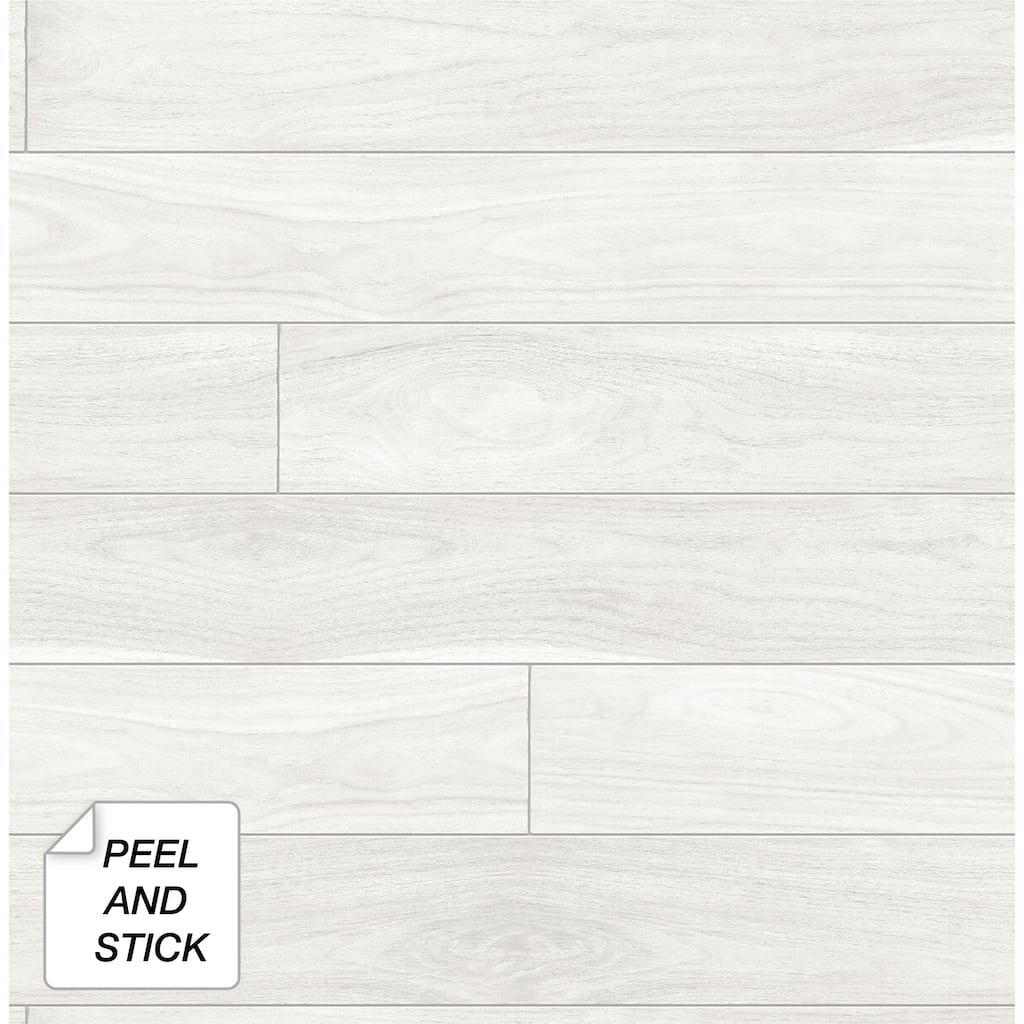 NextWall Teak Plank Peel and Stick Unpasted Wallpaper