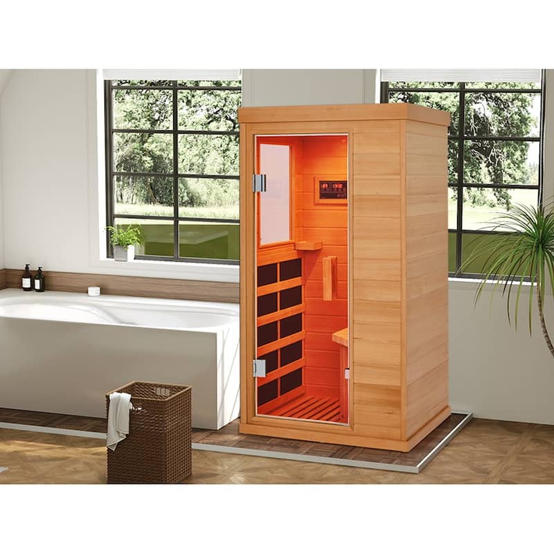 EROMMY up to 3 Person Infrared Sauna with 10-Minute Warm-Up Heater Tube and Carbon Plate