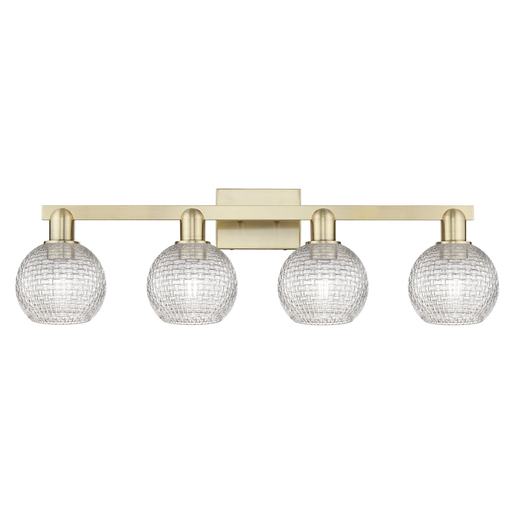 Innovations Lighting Endless Possibilities Arcadia - Athens - 4 Light 33" Basketweave Bath Vanity Light
